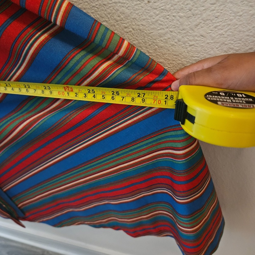 Vintage 70s Lanz Original Midi Dress Stripe Spaghetti Strap Belt S/M - Picture 12 of 16
